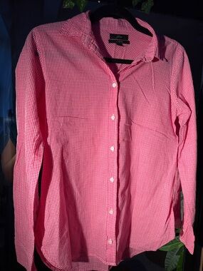 J. Crew Pink Gingham Button-Down Shirt